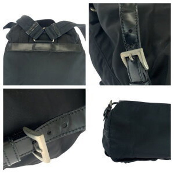 PRADA Tessuto triangular black nylon Rucksack Backpack - Picture 6 of 9